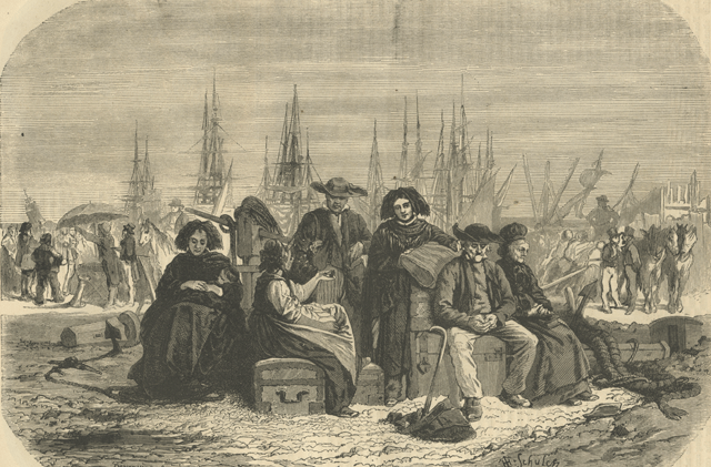 German immigrants arriving America in the 1800s.
