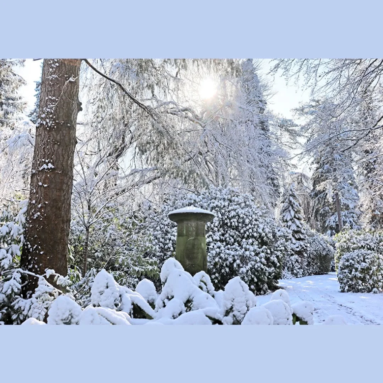Grave monument in winter