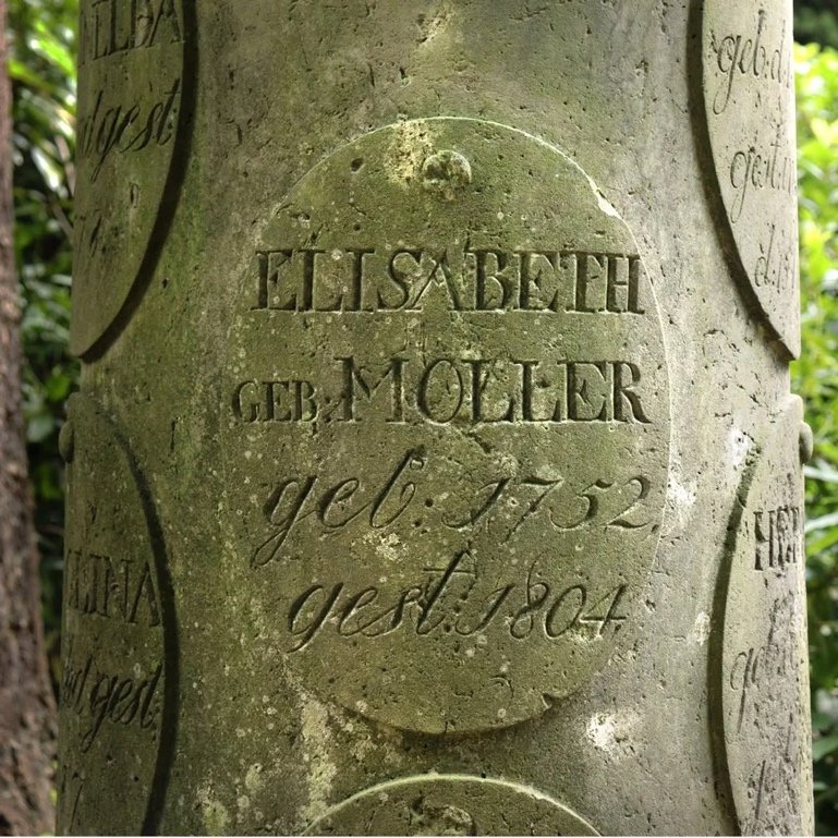 Inscription on Elisabeth Hudtwalcker memorial